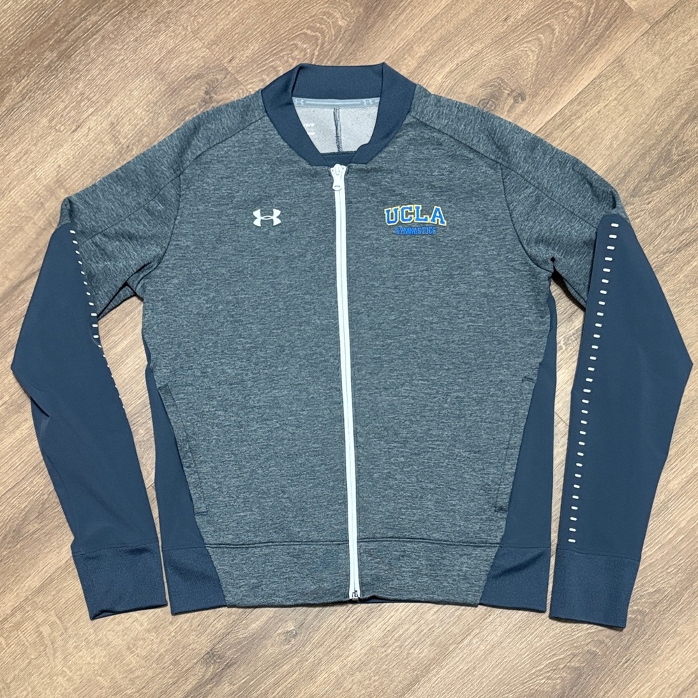 UCLA Bruins Gymnastics Under Armour Warm Up Gray Jacket Size Medium